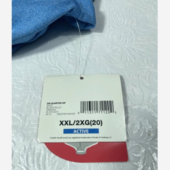 Danskin Now Blue Dri-More Quarter Zip Athletic Top XXL Thumbholes NWT - Picture 7 of 8